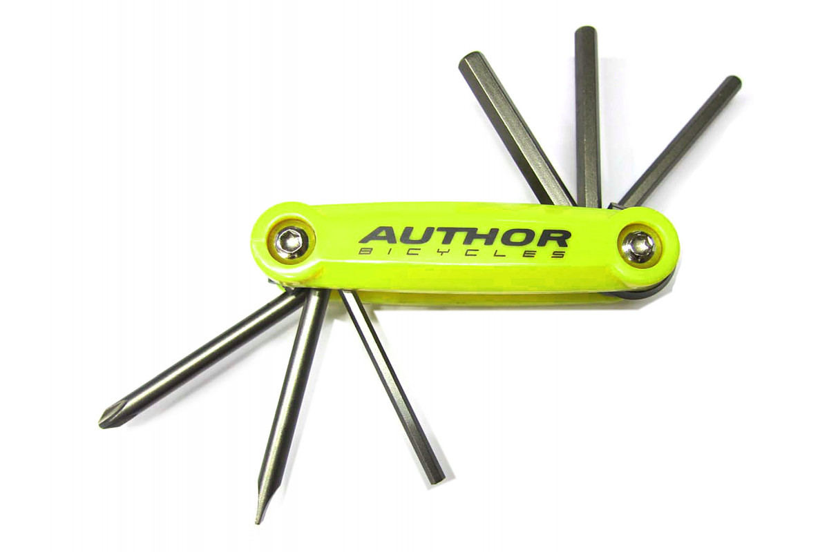 Набор шестигранников AUTHOR ToolBox 6 складн. шестигр., +/- отвертки Сr-Va, желтый